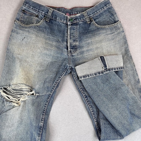 Vintage Levis 501XX Jeans Men 34x30 Distressed Japan LVC Made USA 90s Tag 36x34 - Picture 1 of 14